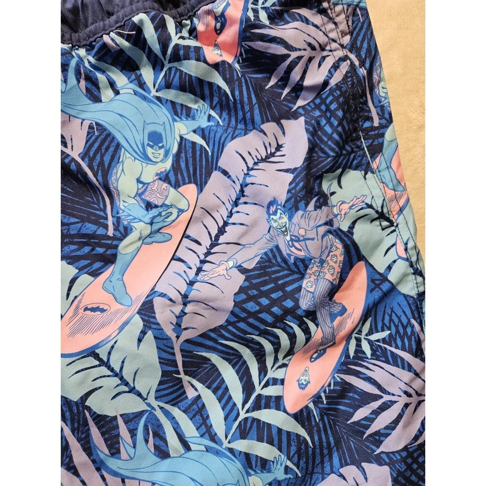 Batman Surf Swim Trunks Mens XL Tropical Joker Board‎ Shorts DC Comics Beach